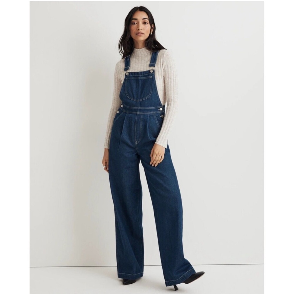 NWT Madewell Superwide-Leg Overalls in Warham Wash Size 4